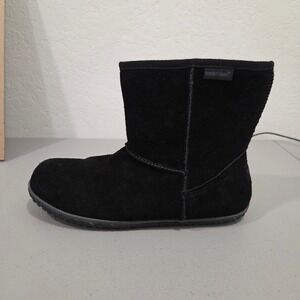 Minnetonka Black Suede Faux Fur Lined Ankle Boots Women 10M Black